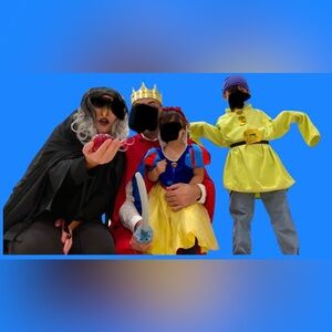 Snow White, Prince, dwarf and witch costume Set for family/group